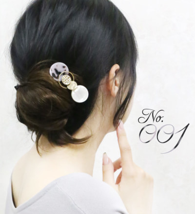 アッカ [acca] マーブルクリップ ピンク ゴールド ヘアクリップ