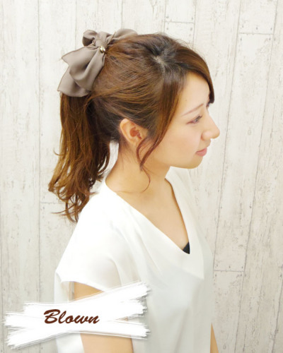 上品レディスタイル！ふんわりリボンヘアゴム