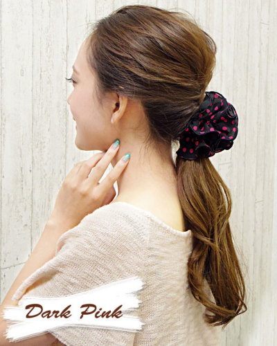Amazon | 【 シュシュ 】水玉シュシュ ドット ヘアゴム