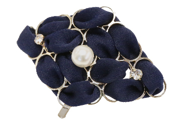 Navy Blue Pearl Hair Clips