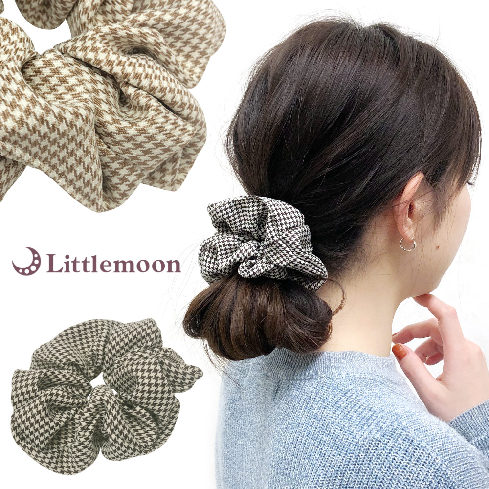 ヘアゴム 花びら パール付き シュシュ ヘアアクセサリー