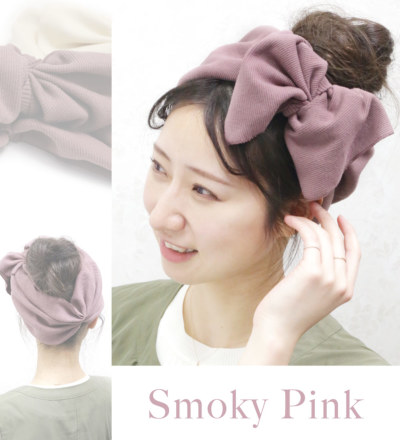 特大リボンのニットヘアバンド<br>
